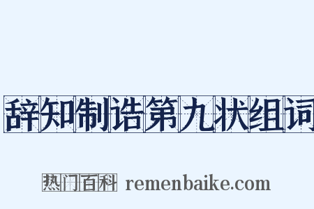 辞知制诰第九状组词是什么意思的图片